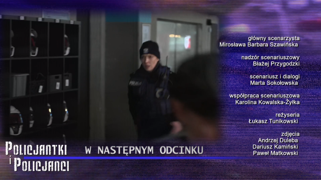 Scenariusz i dialogi odcinka 1163 serialu "Policjantki i Policjanci" - Marta Sokołowska.